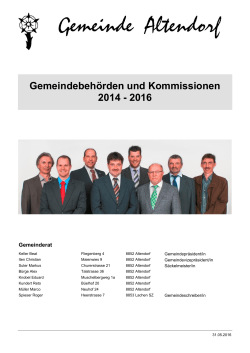 Gemeindebehörden und Kommissionen 2014 - 2016