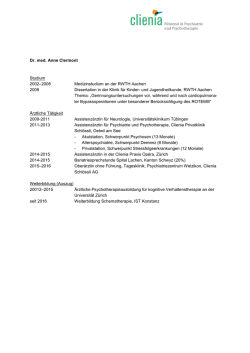 Dr. med. Anne Clermont, Ober&auml;rztin