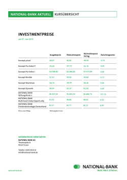 investmentpreise - National-Bank