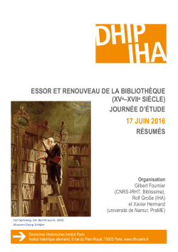 17 JUIN 2016 - Deutsches historisches Institut Paris
