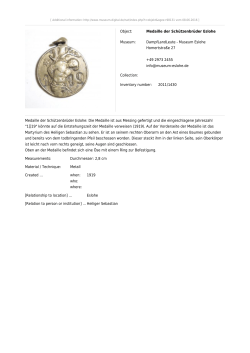 Medaille der Schützenbrüder Eslohe Museum