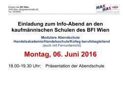 Montag, 06. Juni 2016 - Schulen des BFI Wien