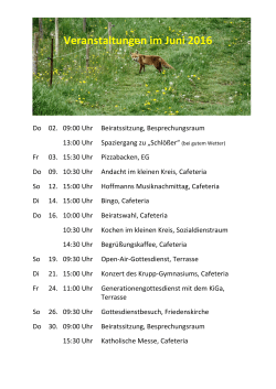 Veranstaltungen im Juni 2016 - im von Bodelschwingh-Haus