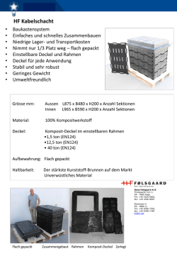 HF Kabelschacht - Hans F&oslash;lsgaard A/S ist Ihr TechnikPartner