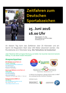 25. Juni 2016 16.00 Uhr - Ruhrtal
