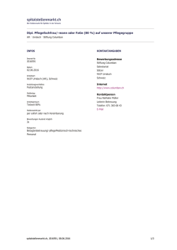 Dipl. Pflegefachfrau/-mann oder FaGe (80 %) auf unserer