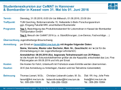 Exkursion zur CeMAT 2016 in Hannover mit Besichtigung