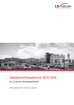 Halbjahresfinanzbericht 2015/2016