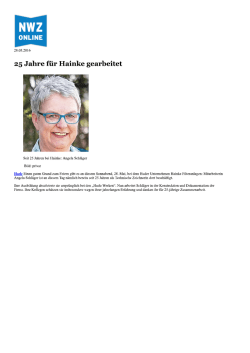 Jubiläum 25 Jahre - Angela Schläger