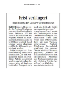 Walsroder Zeitung am 31.05.2016