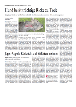 Westerwälder Zeitung vom 28.05.2016
