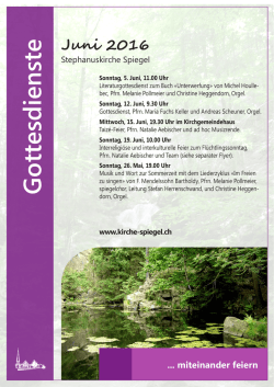 Gottesdienste im Juni