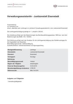 VerwaltungsassistentIn - Justizanstalt Eisenstadt