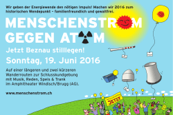 Jetzt Beznau stilllegen! Sonntag, 19. Juni 2016