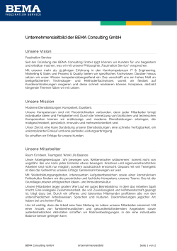 Unternehmensleitbild der BEMA Consulting GmbH