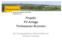 Projekt PV-Anlage Trinkwasser