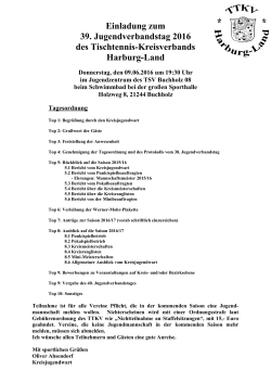 Einladung Jugen - TTKV Harburg