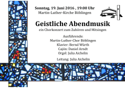 Geistliche Abendmusik - Martin Luther Gemeinde Böblingen