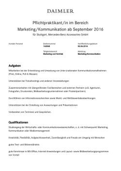 Pflichtpraktikant/in im Bereich Marketing
