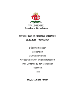Silvester 2016 im Forsthaus Dröschkau