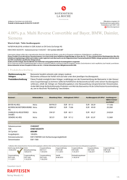 4.00% pa Multi Reverse Convertible auf Bayer, BMW