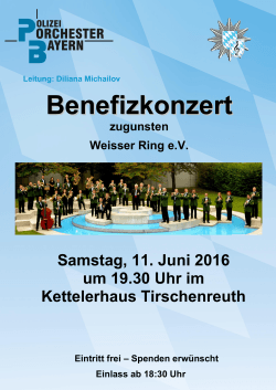 Samstag, 11. Juni 2016 um 19.30 Uhr im Kettelerhaus Tirschenreuth