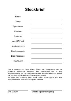 Steckbrief - BSV