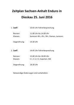 Dieskau Zeitplan SA-Enduro 2016 - Sachsen-Anhalt