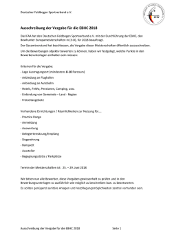 EBHC 2018 Ausschreibung f&uuml;r Ausrichter