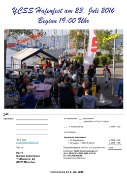 Einladung zum Hafenfest am 23. Juli 2016 - Yacht