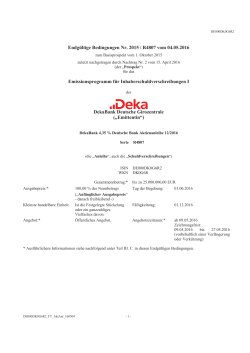 Endgültige Bedingungen Nr. 2015 / R4807 vom 04.05.2016