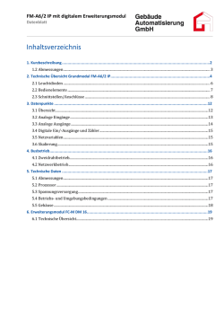 Inhaltsverzeichnis - Geb&auml;ude Automatisierung GmbH