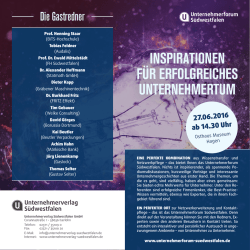 Programm - Unternehmerforum S&uuml;dwestfalen