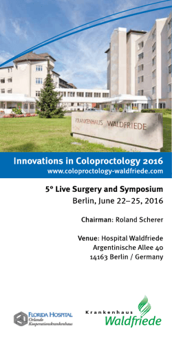 Final Program - Innovations in Coloproctology 2016