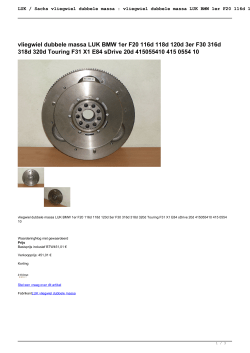 vliegwiel dubbele massa LUK BMW 1er F20 116d 118d 120d 3er