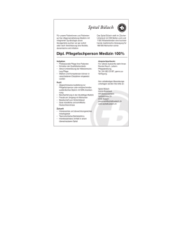 Dipl. Pflegefachperson Medizin 100%