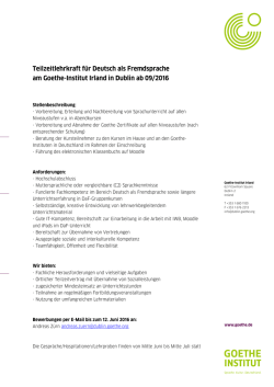 Stellenausschreibung - Goethe