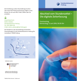 Digitale Zeiterfassung - Handwerkskammer Freiburg