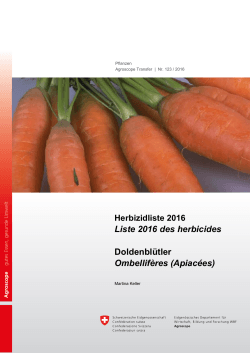 Liste 2016 des herbicides Doldenblütler Ombellifères