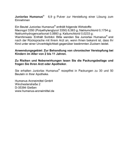 Juniorlax Humanus® 6,9 g Pulver zur Herstellung einer Lösung zum