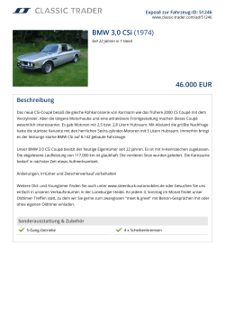 BMW 3,0 CSi (1974) 46.000 EUR