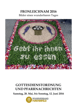 Gottesdienstordnung und Pfarrnachrichten