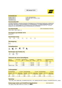 OK Autrod 12.51 Drahtelektrode Kurzcharakteristik Grundwerkstoffe