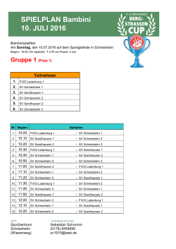 Spielplan - SV Schriesheim