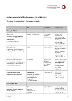 Aktivitäten - Koordinierungsstelle Schuldnerberatung in Schleswig