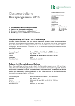 Obstverarbeitung 2016 - Landwirtschaftskammer Tirol