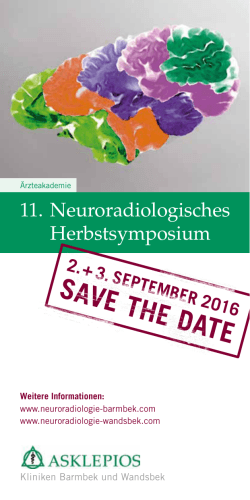 SAVE THE DATE - Asklepios Kliniken