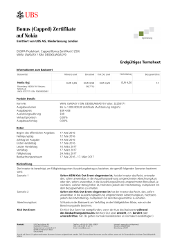 Termsheet vom Emissionstag