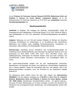 Verwaltungsangestellte/r (E 8 TV-H) als Studienassistent/in unbefristet