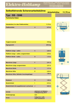 Selbstfahrende Scherenarbeitsbühne Typ: GS - Elektro